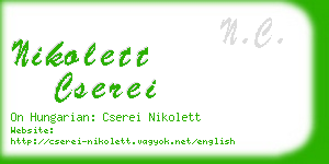 nikolett cserei business card